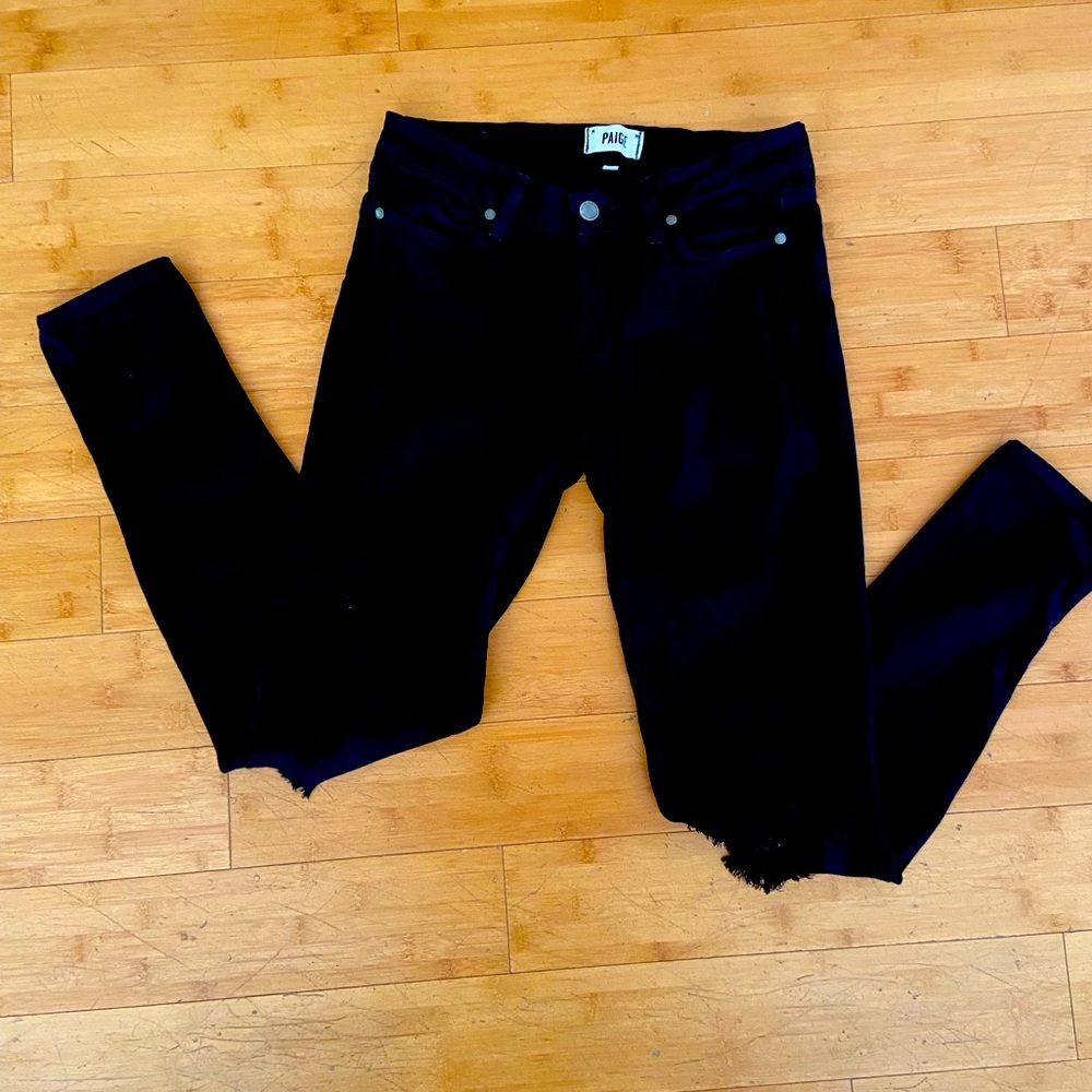 PAIGE Verdugo ultra skinny black jeans.
